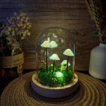 Rustic Ceramic Mushroom Lamp Warm Light Nature Lover Gift Unique Night Light Hand Painted