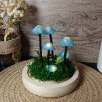 Rustic Ceramic Mushroom Lamp Warm Light Nature Lover Gift Unique Night Light Hand Painted - Image 2