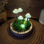 Rustic Ceramic Mushroom Lamp Warm Light Nature Lover Gift Unique Night Light Hand Painted - Image 4