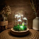 Rustic Ceramic Mushroom Lamp Warm Light Nature Lover Gift Unique Night Light Hand Painted - Image 5