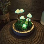 Rustic Ceramic Mushroom Lamp Warm Light Nature Lover Gift Unique Night Light Hand Painted - Image 8