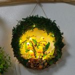 Mushroom and Moss Wreath Light Handmade Wreath with Light Up Wall decoration - Image 4
