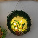 Mushroom and Moss Wreath Light Handmade Wreath with Light Up Wall decoration - Image 3