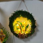 Mushroom and Moss Wreath Light Handmade Wreath with Light Up Wall decoration - Image 5