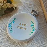 Personalized Floral Ring Dish Ring Holder with Date and Initials - Image 3